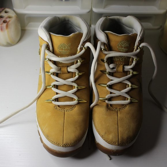 Euro Hiker Boot Timberland 8 Women Tan White READ - Picture 7 of 16